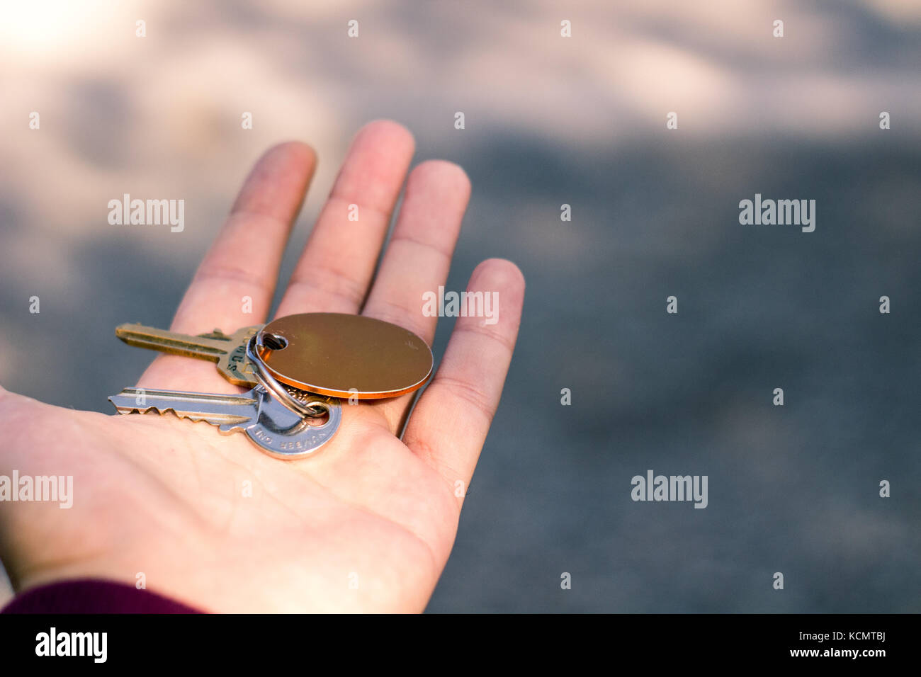 guy holding keys after a succesful sale of property Stock Photo Alamy