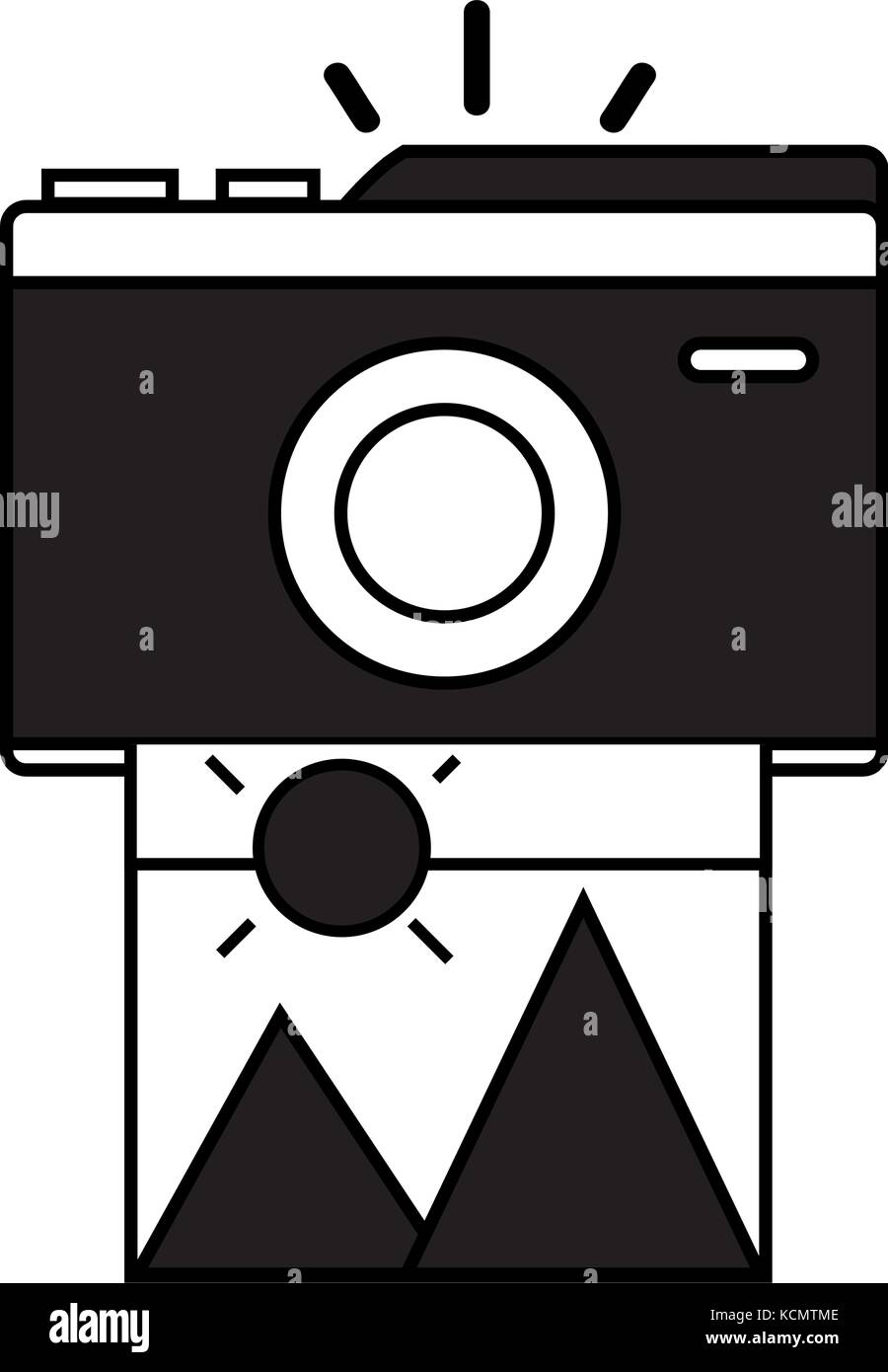 contour digital camera with picture art image Stock Vector Image & Art ...