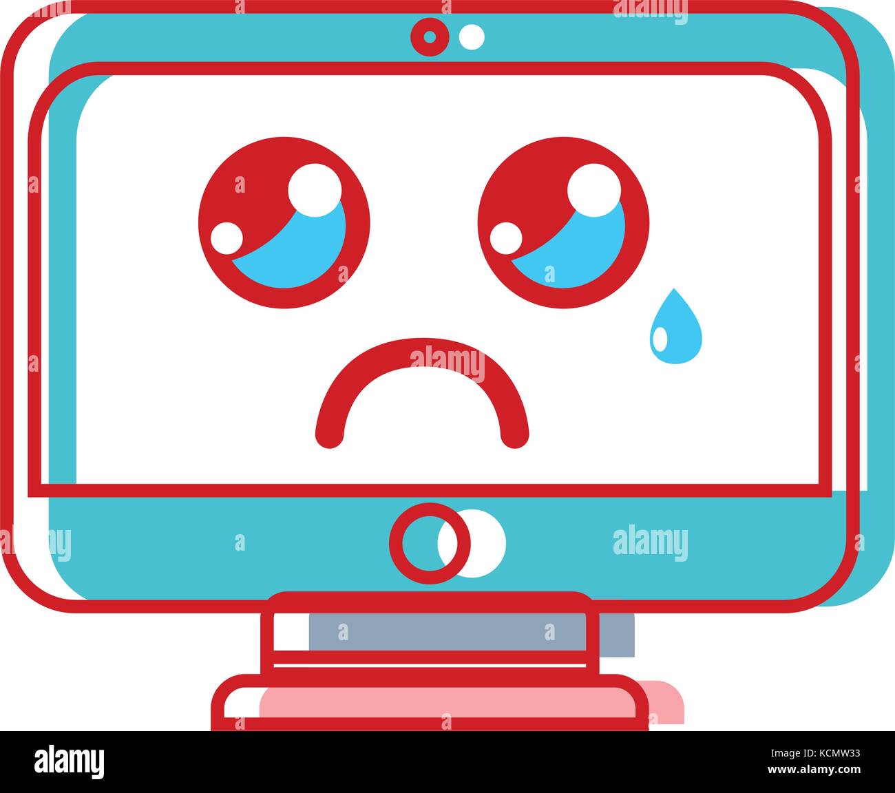kawaii cute crying screen monitor Stock Vector Image & Art - Alamy