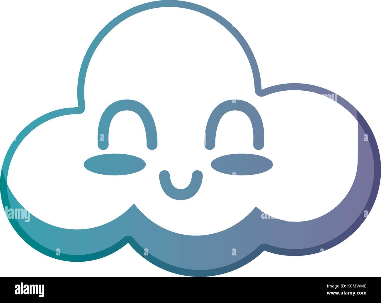 line kawaii cute happy cloud weather Stock Vector Image & Art - Alamy