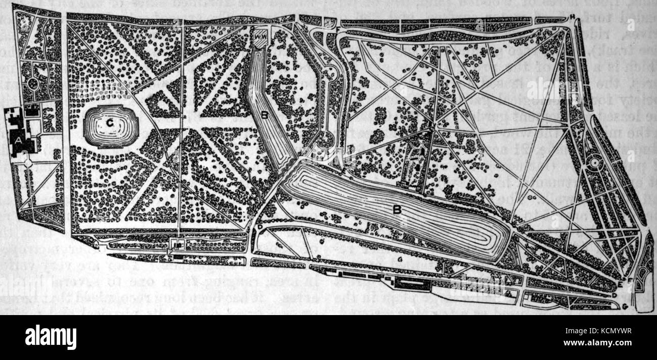 AmCyc Park   Map of Hyde Park and Kensington Gardens Stock Photo