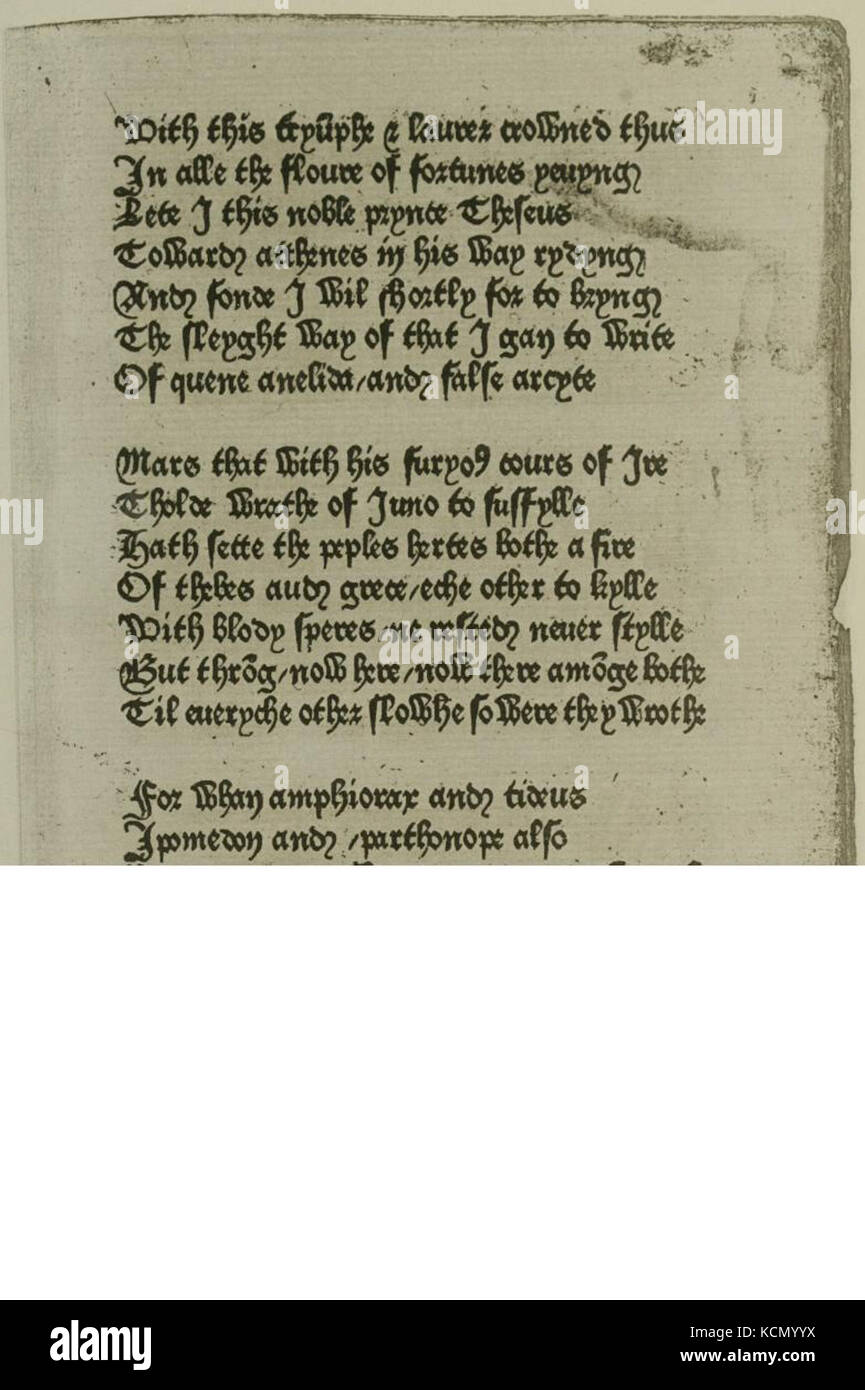 Anelida and Arcite Manuscript7 Stock Photo Alamy