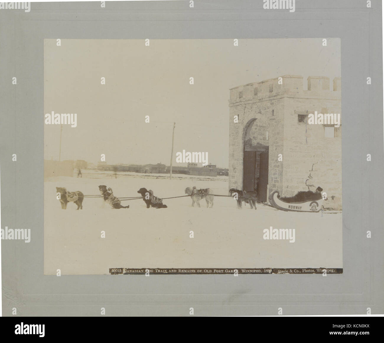 Canadian Dog Train and Remains of Old Fort Garry, Winnipeg 1899 (HS85