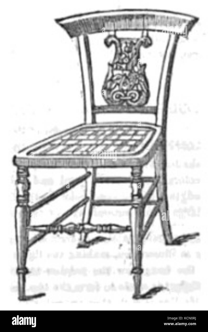 Carved Chair with Woven Seat Stock Photo