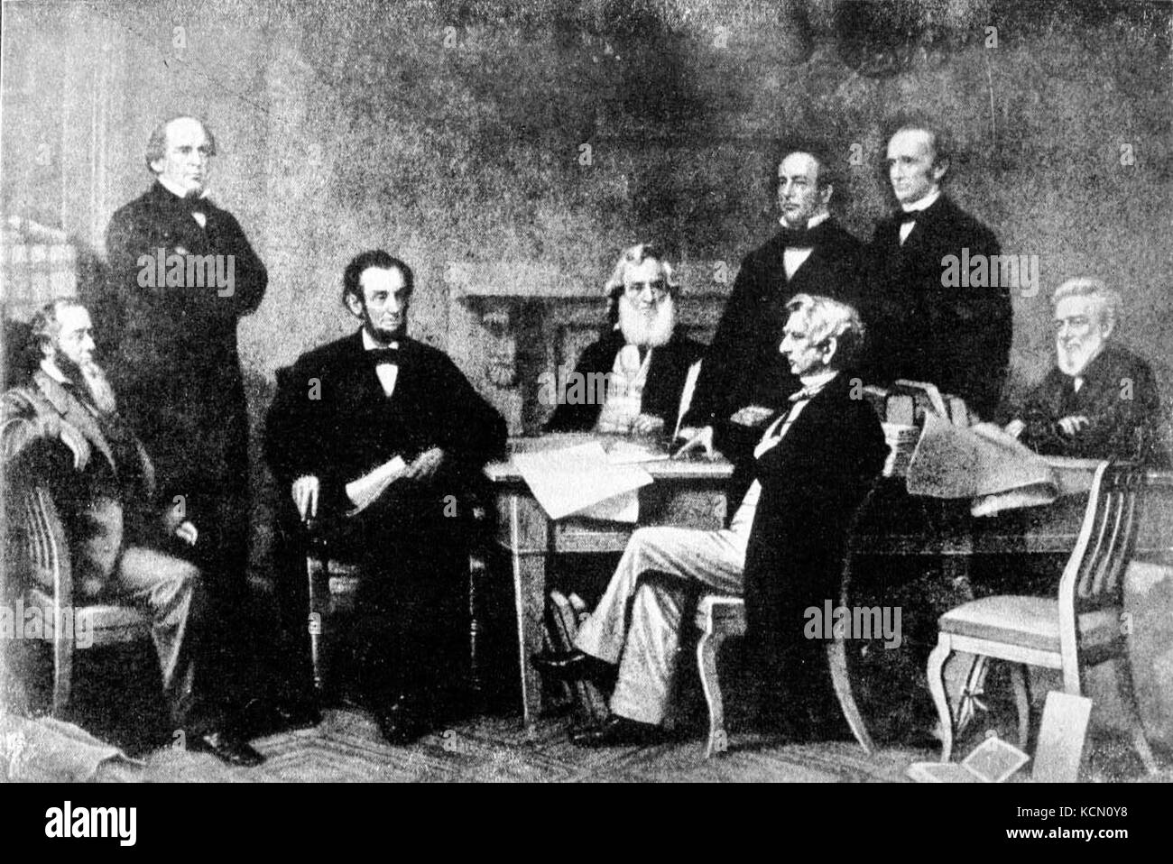 Collier's 1921 Lincoln Abraham   cabinet meeting Stock Photo