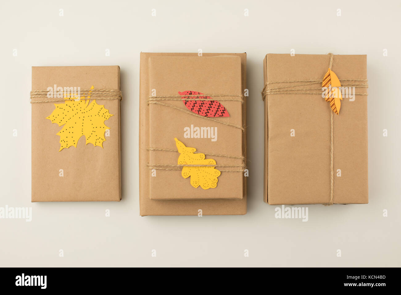 autumn gift boxes Stock Photo Alamy