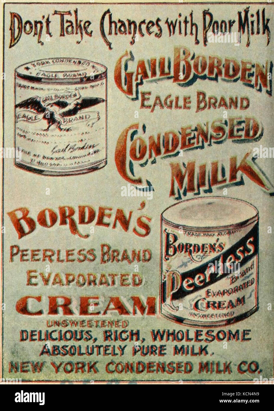 Borden Condensed Milk 1898 Stock Photo Alamy