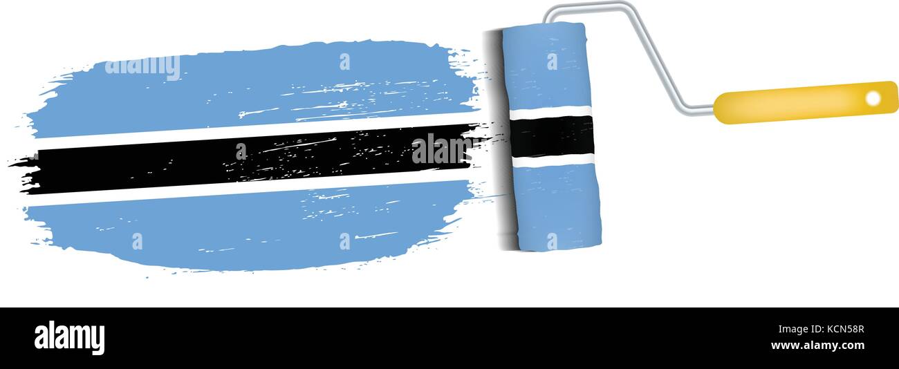Brush Stroke With Botswana National Flag Isolated On A White Background ...