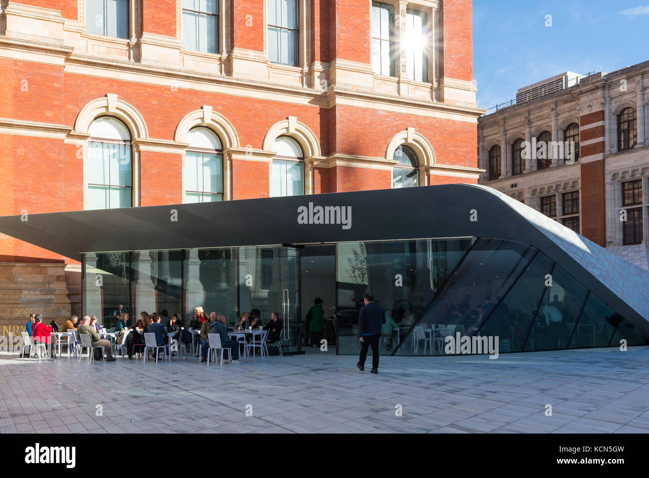 Exhibition Road courtyard at the rear of the V&A Museum by architect Amanda Levete, South Kensingtion, London, UK Stock Photo
