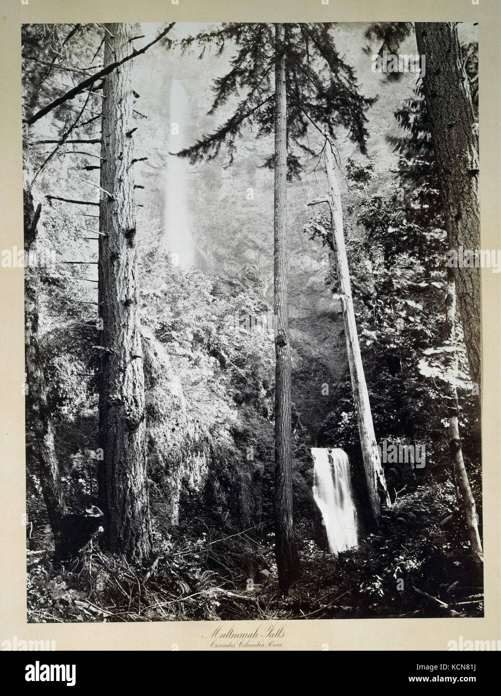 Carleton Emmons Watkins   Multnomah Falls, Cascades, Columbia River Stock Photo