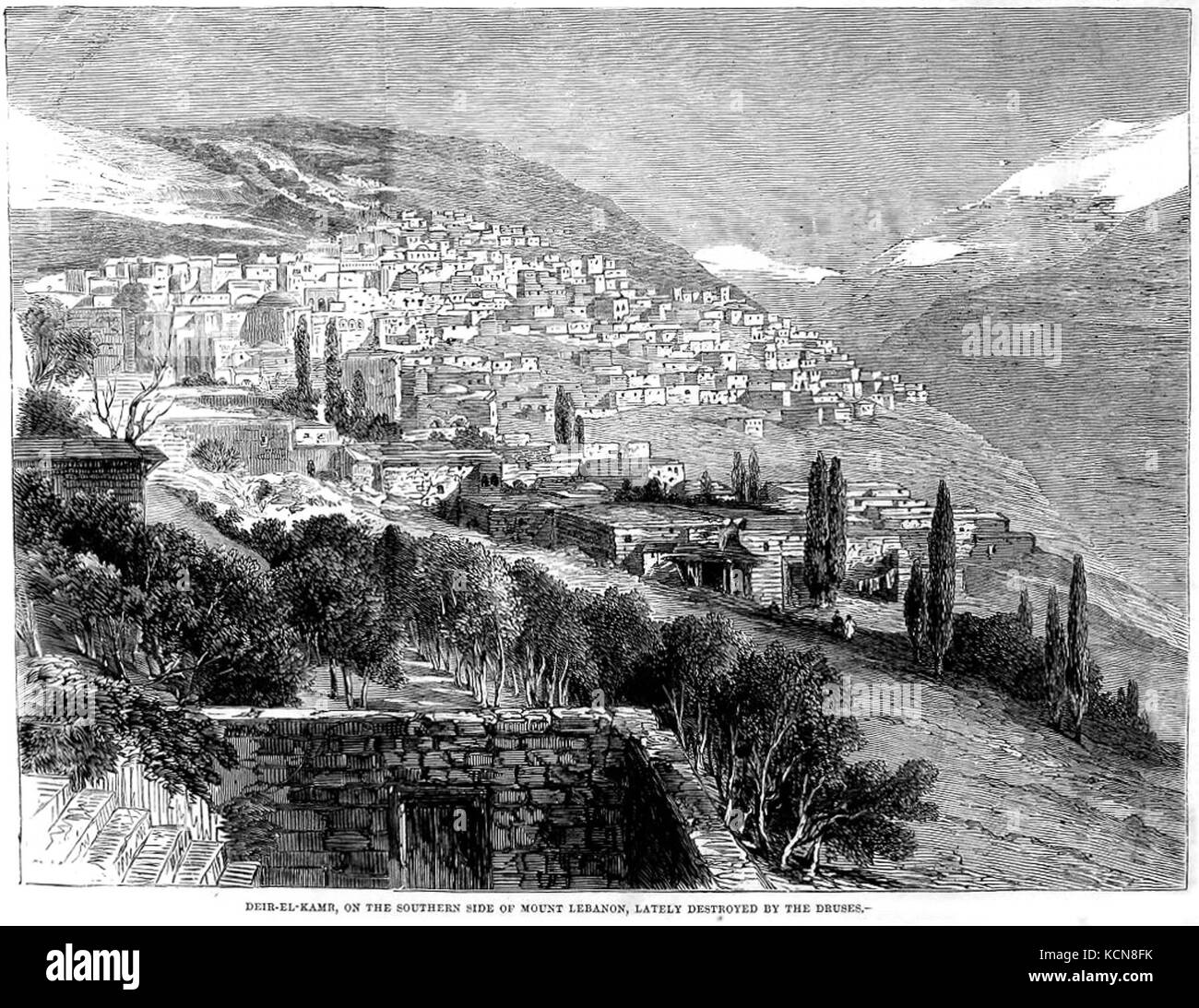 Deir al Kamr ILN July 21 1860 Stock Photo Alamy