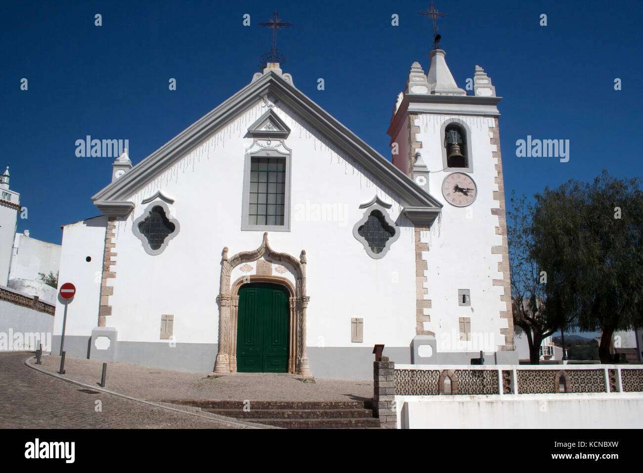 Church in the hilltop village of Alte, Algarve, Portugal Stock Photo