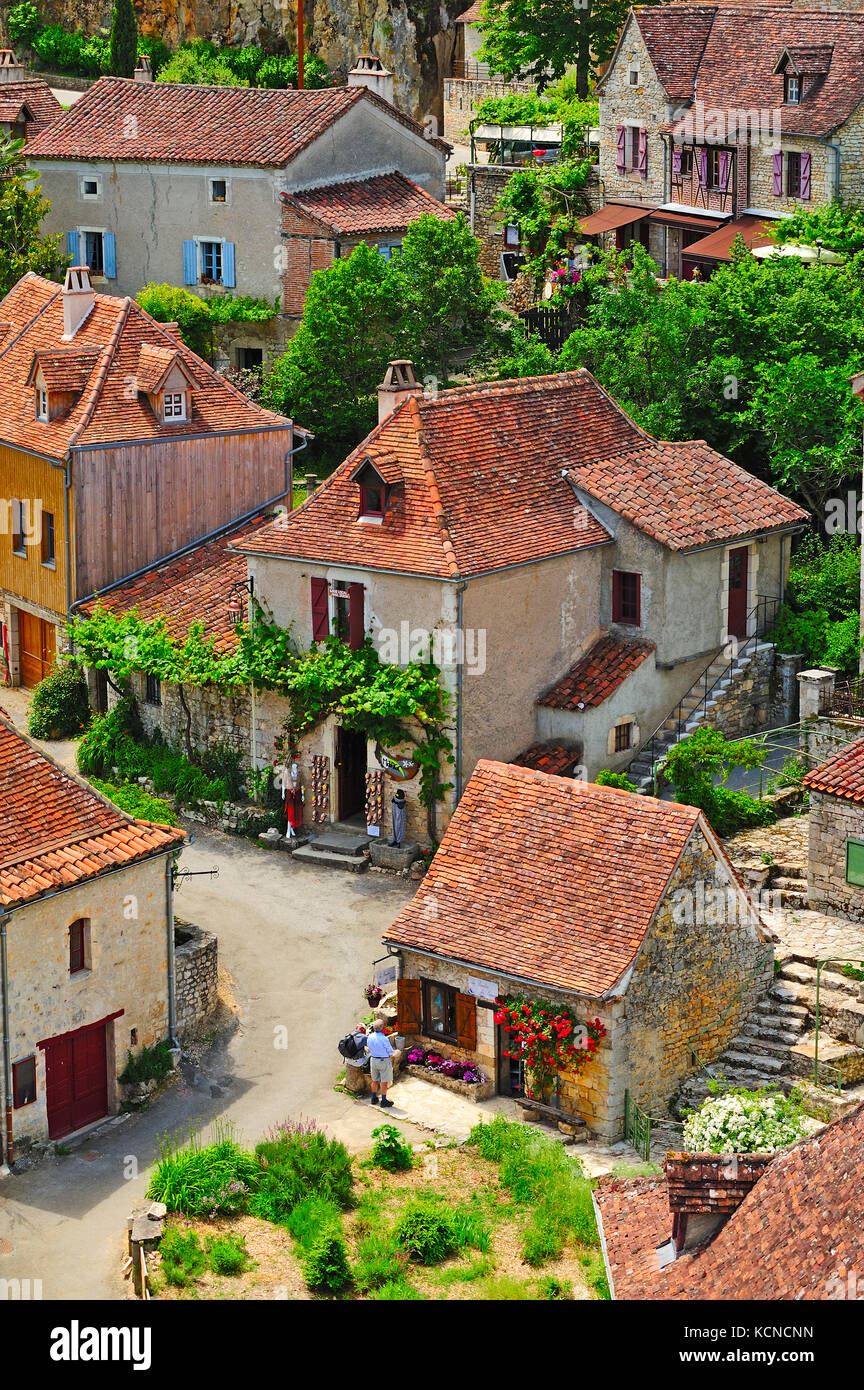 roof tops, SaintCirqLapopie, Lot Department, MidiPyrénées, France Stock Photo Alamy