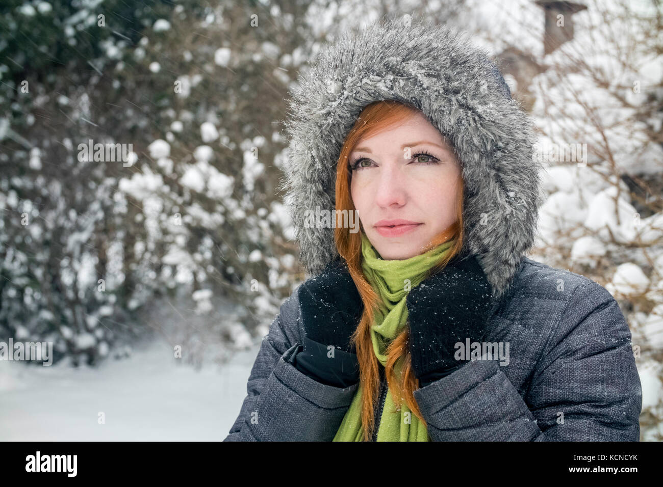 Mature woman walking winter hi-res stock photography and images - Alamy