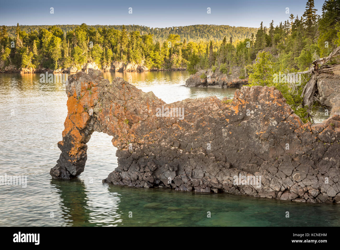 Rock formation called the Sea Lion in Sleeping Giant Provincial Park, Ontario, Canada Stock Photo