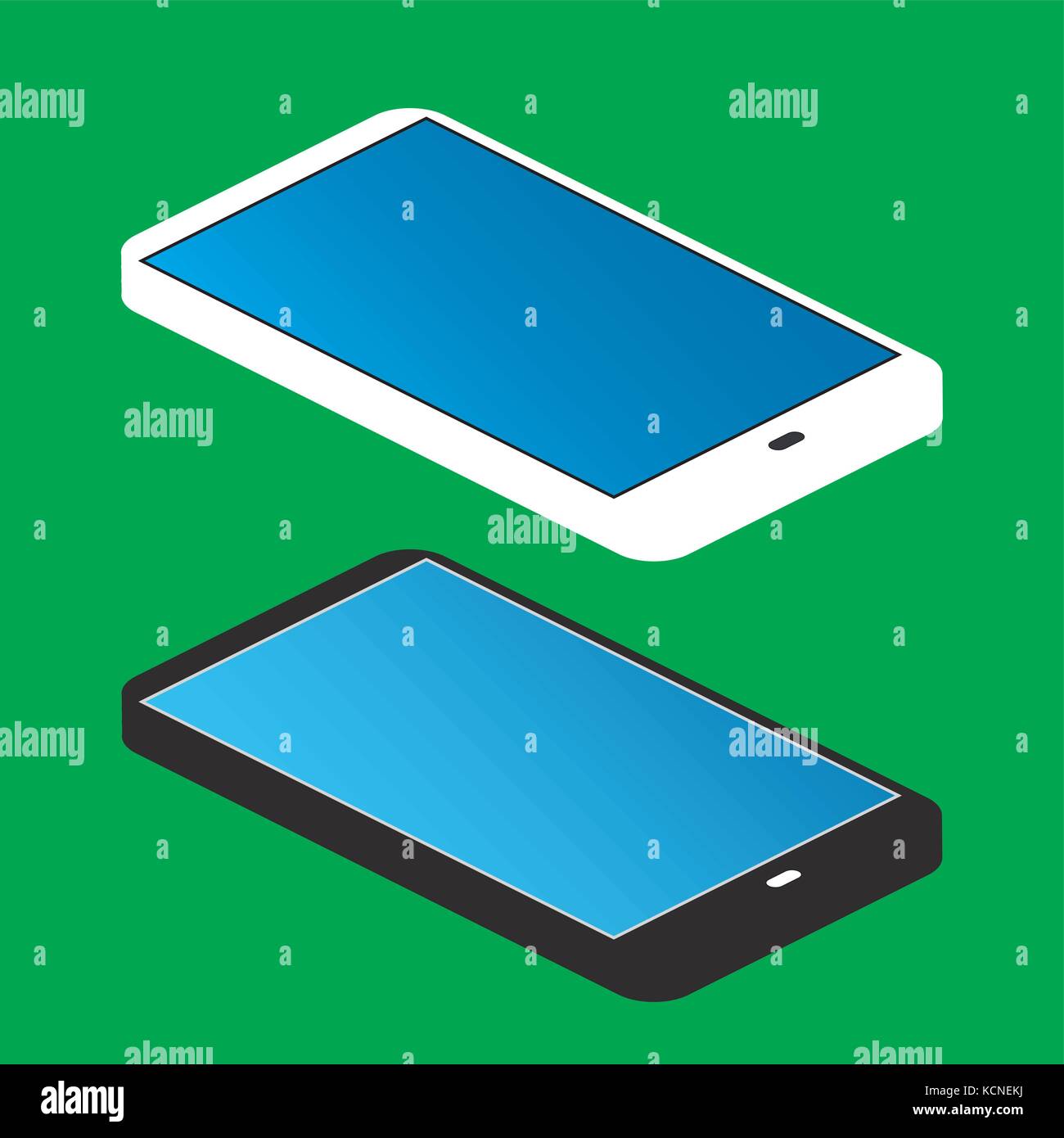 black and white smartphone, isometric vector illustration Stock Vector ...