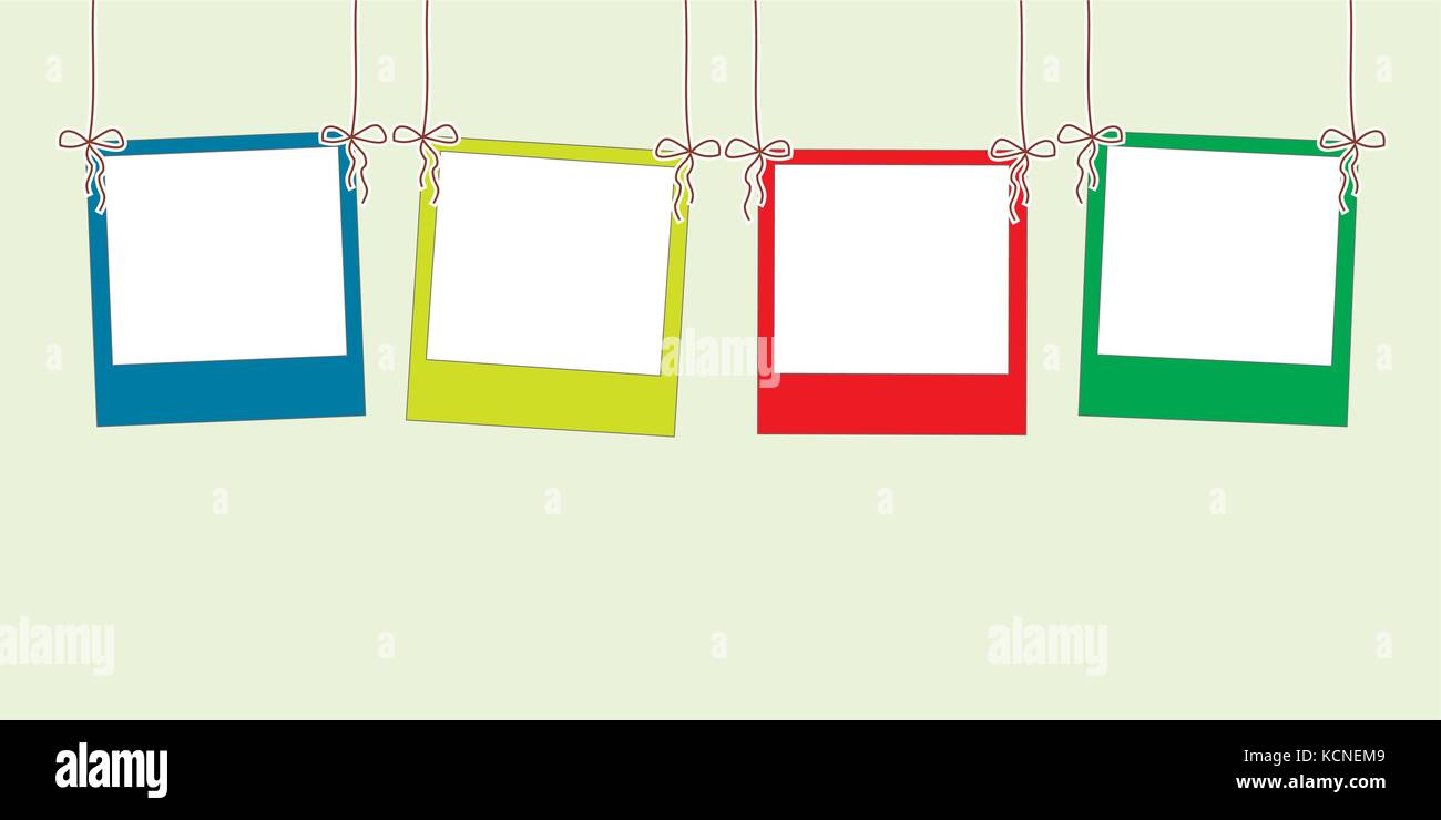 Blank photo frame hanging on a rope ,vector illustration Stock Vector ...