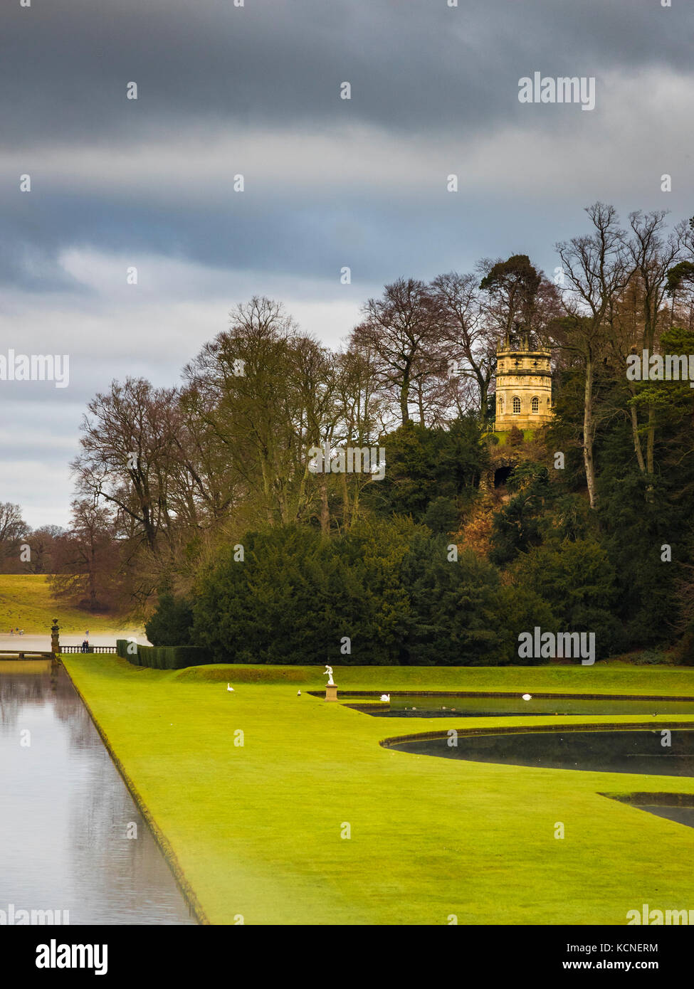 The Water Garden At Fountains Abbey, North Yorkshire Stock Photo Alamy