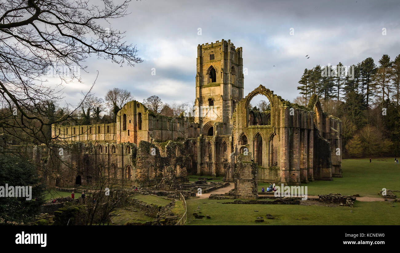 The Cloisters At Fountains Abbey, North Yorkshire Stock Photo