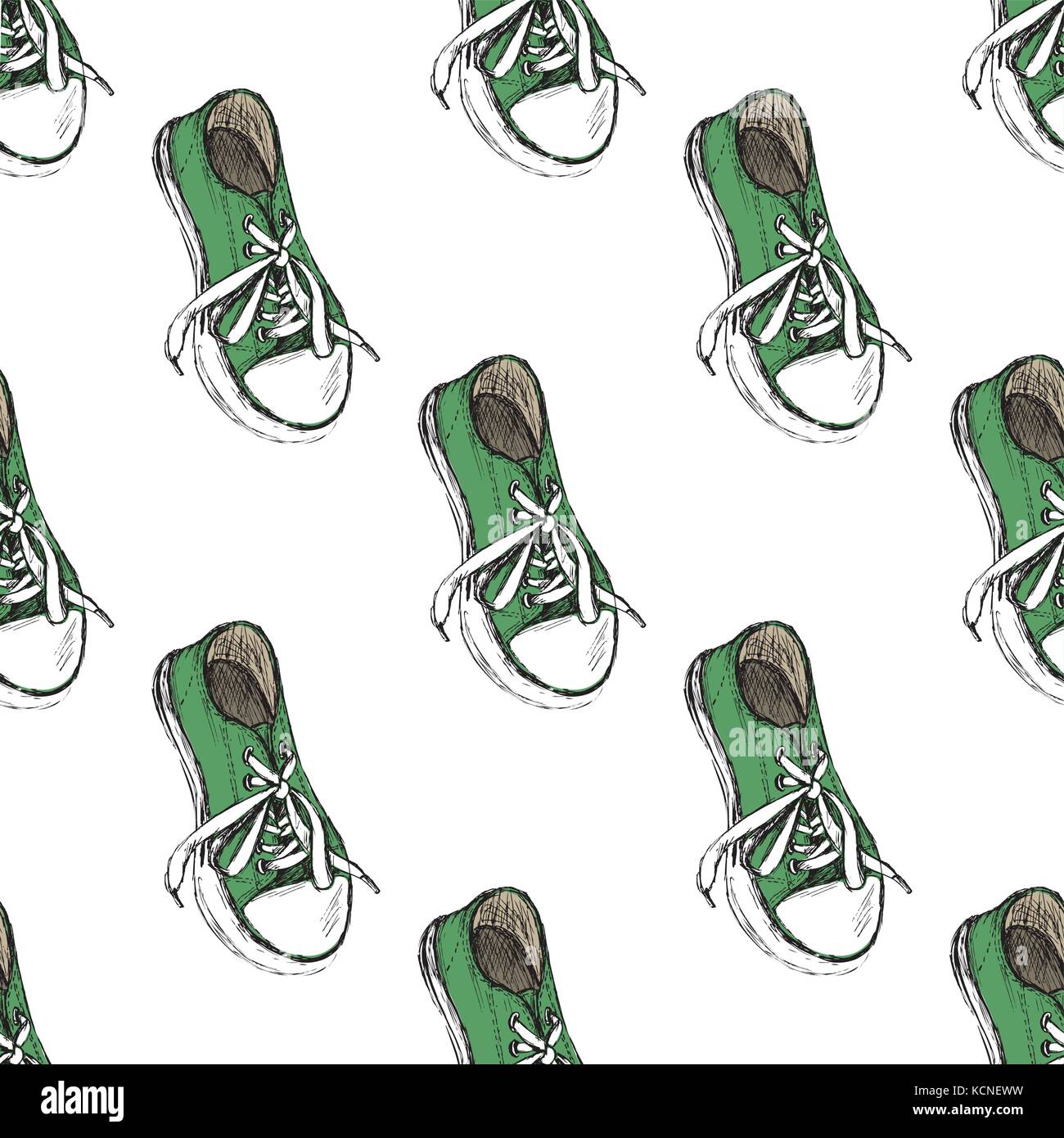 sneakers seamless pattern on white background,hand drawn vector ...