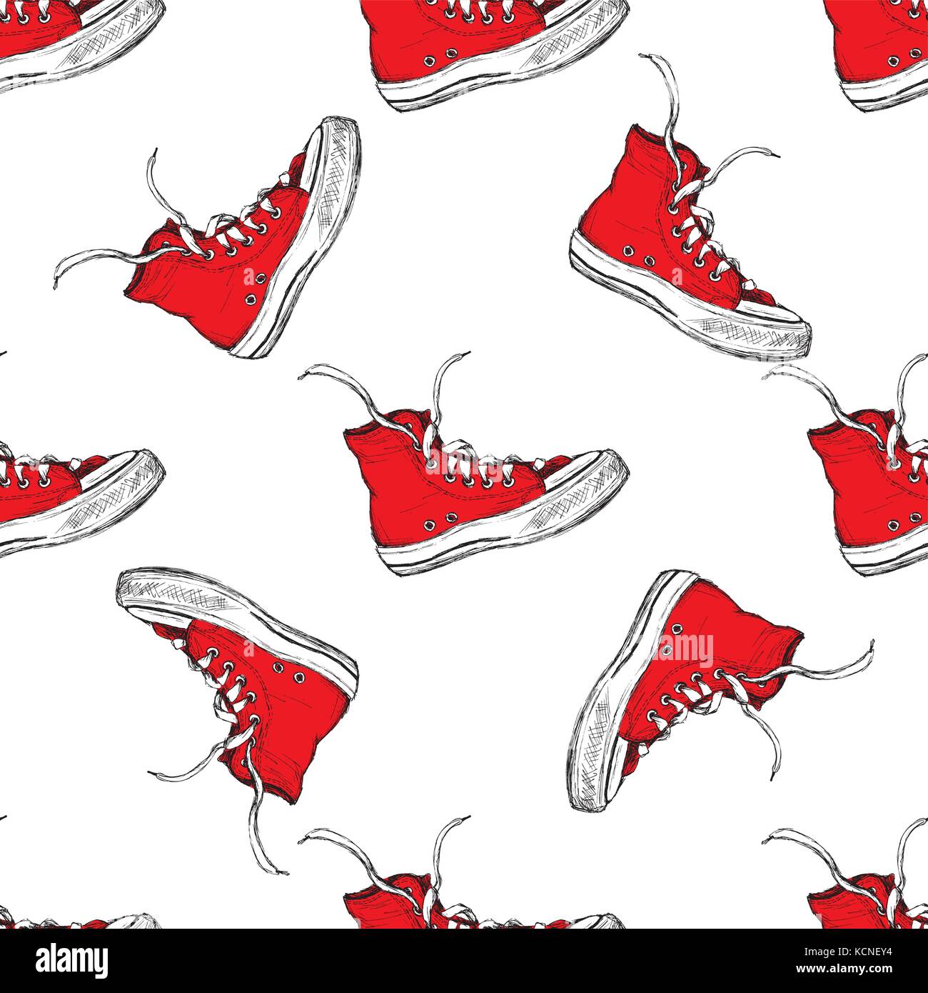 sneakers seamless pattern on white background,hand drawn vector ...