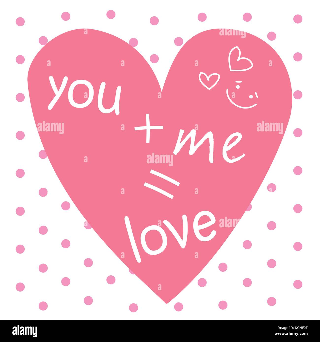 You and Me still Love-inscription in the heart Stock Vector