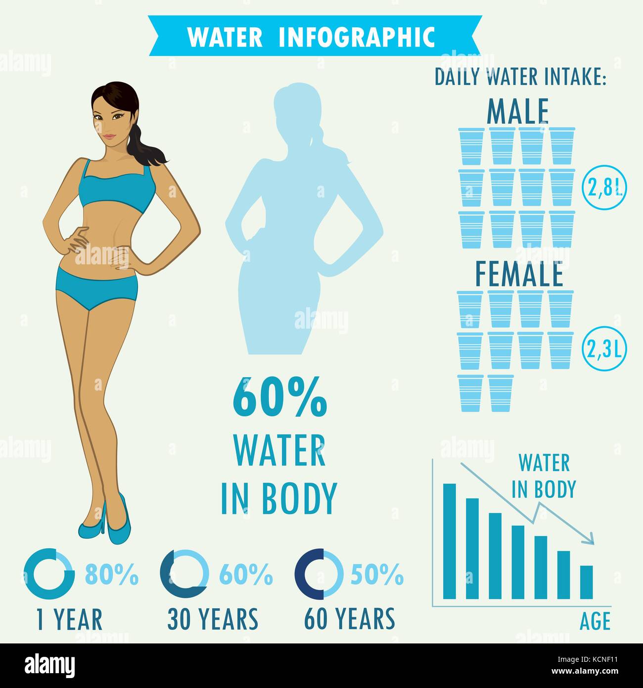 water infographics, vector illustration Stock Vector