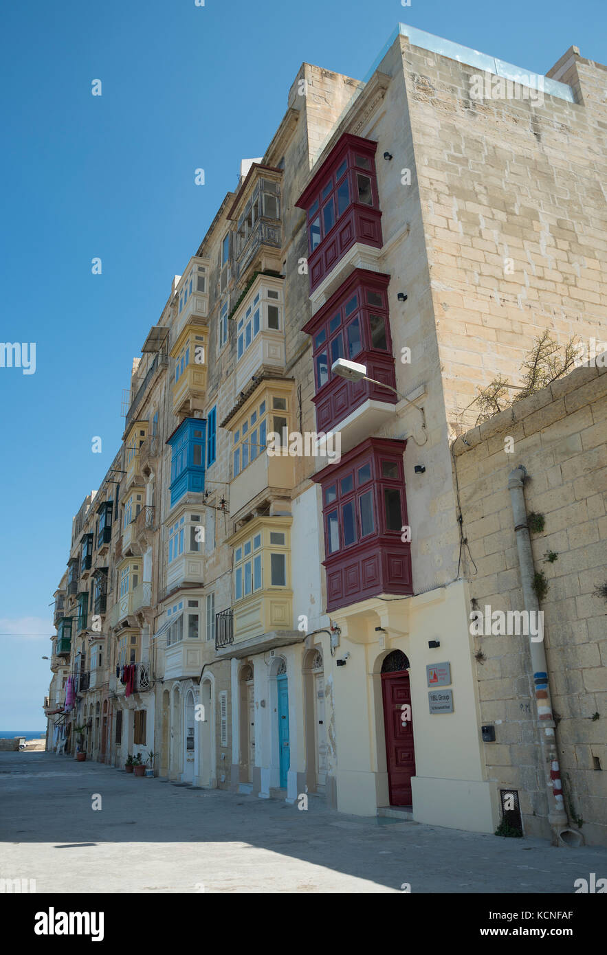 terraced houses in Valletta Malta Stock Photo Alamy