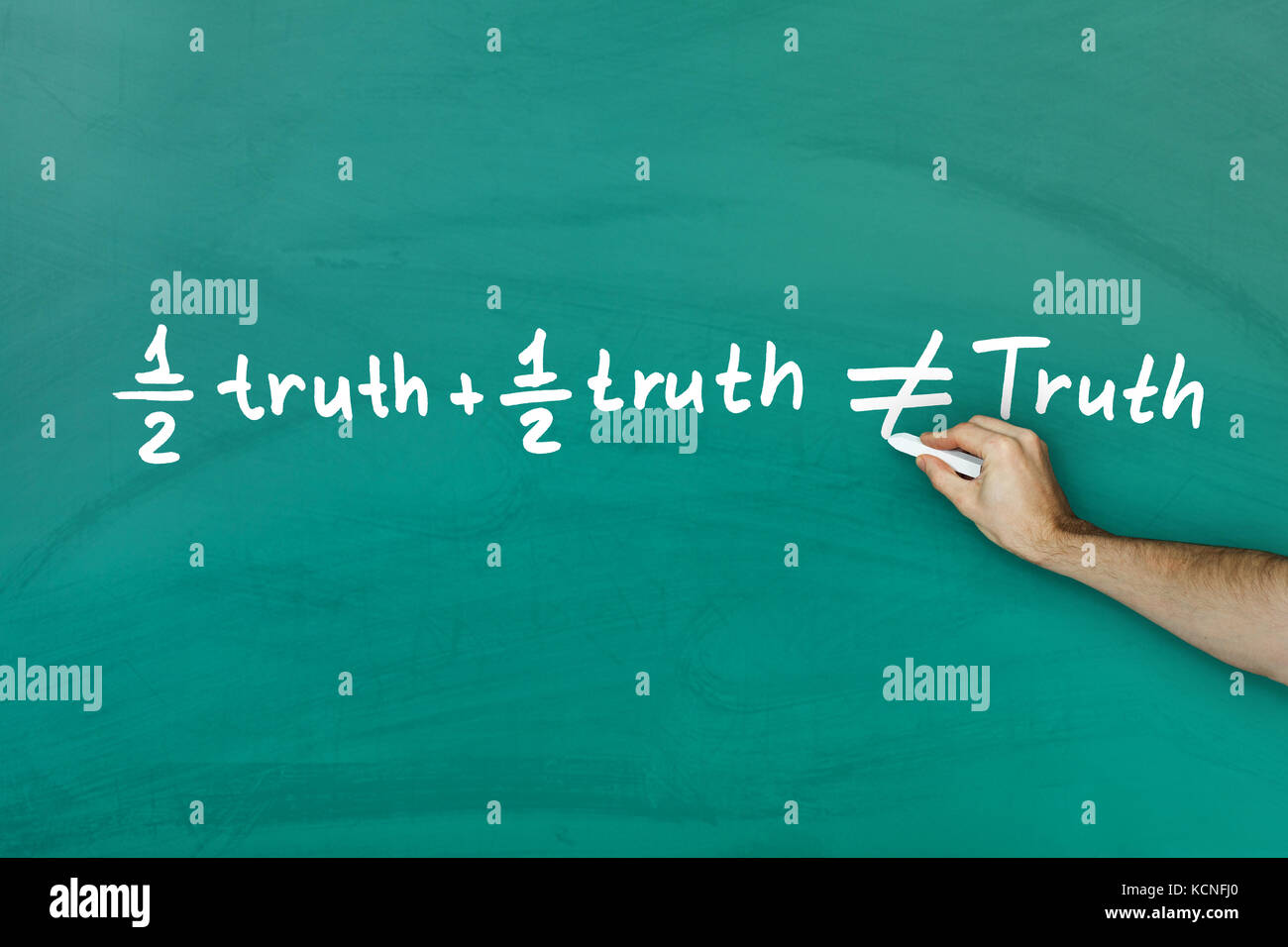 half-truth-and-half-truth-does-not-equal-truth-on-green-blackboard