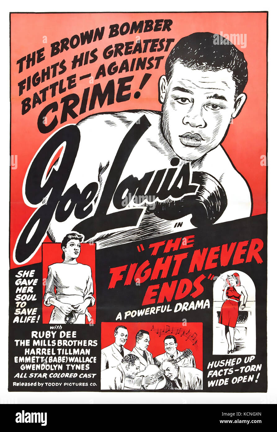 THE FIGHT NEVER ENDS 1949 film with Joe Louis Stock Photo