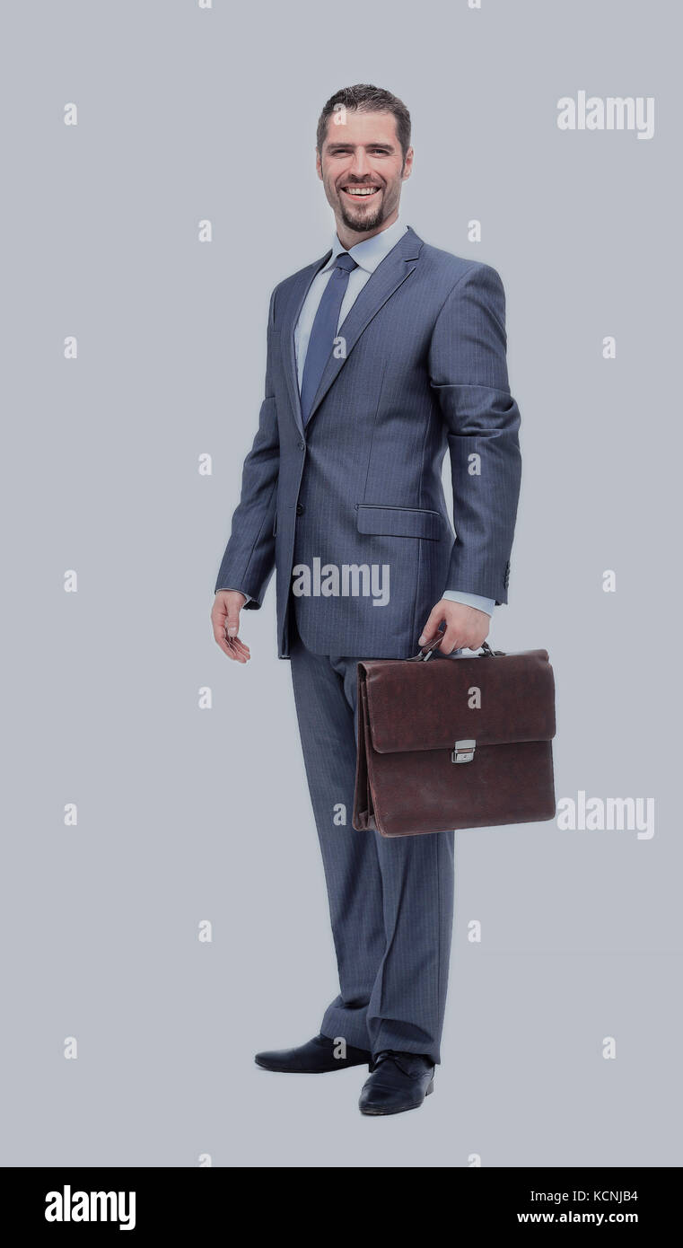 Business man isolated on white background Stock Photo - Alamy