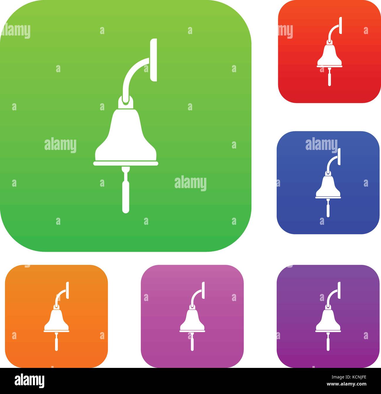 Ship bell set color collection Stock Vector