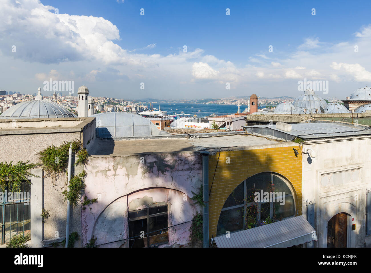 View across the Bosphorus from Golden Horn, Istanbul, Turkey Stock Photo