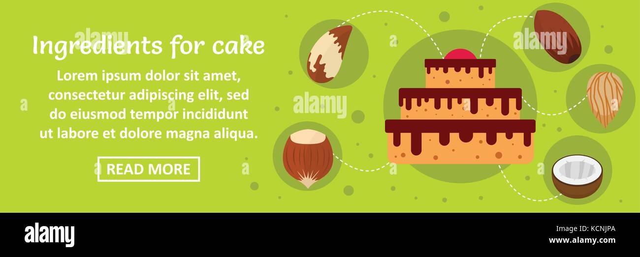 Ingredients for cake banner horizontal concept Stock Vector Image & Art ...