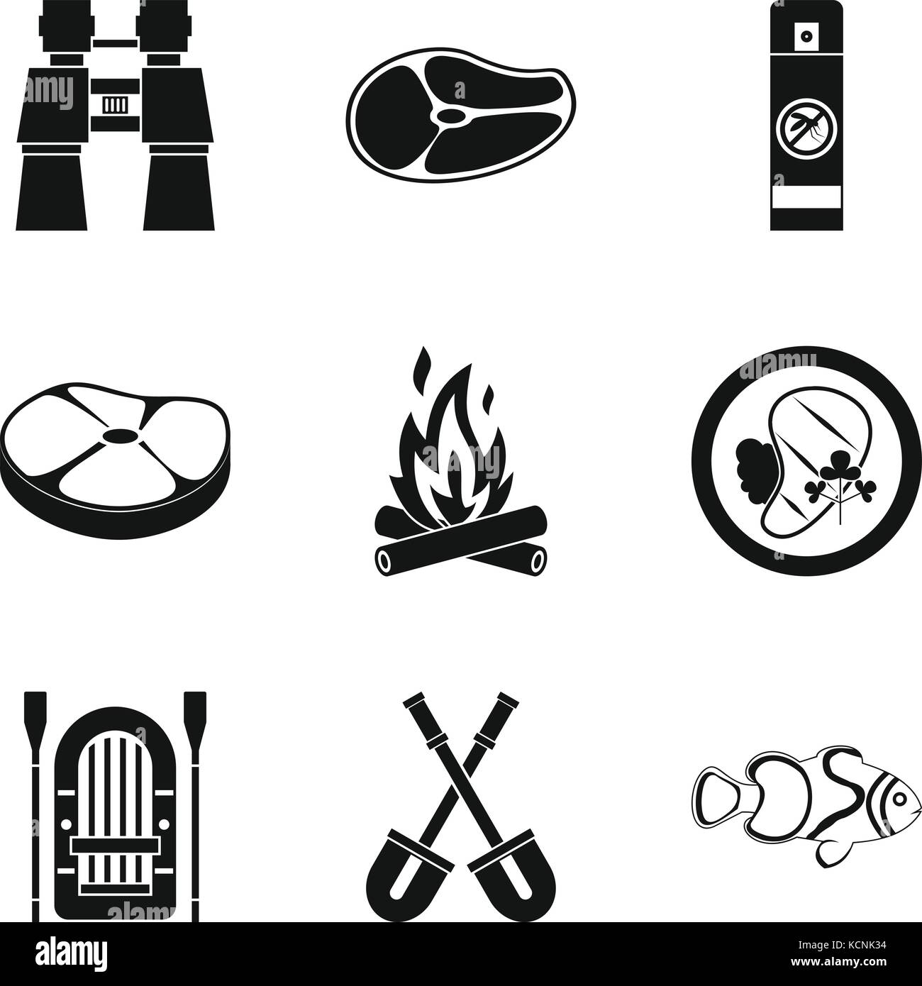 Roasted meat icons set, simple style Stock Vector Image & Art - Alamy