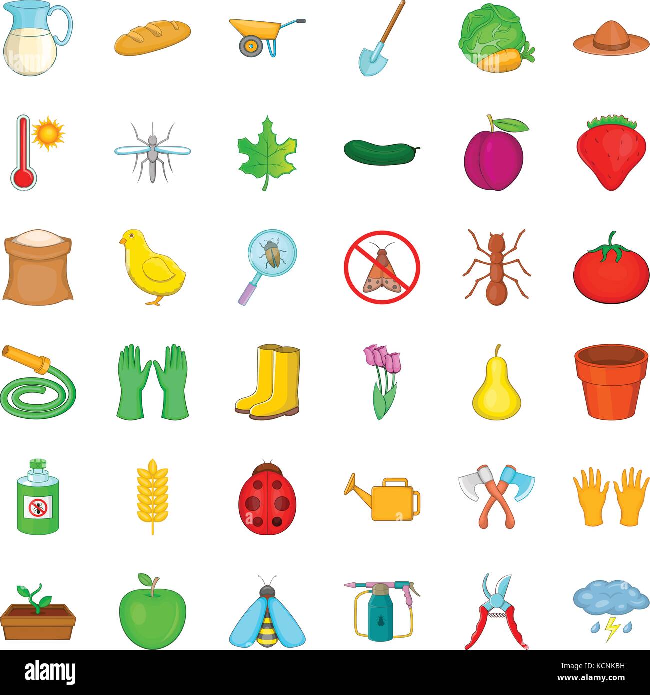 Garden work icons set, cartoon style Stock Vector Image & Art - Alamy