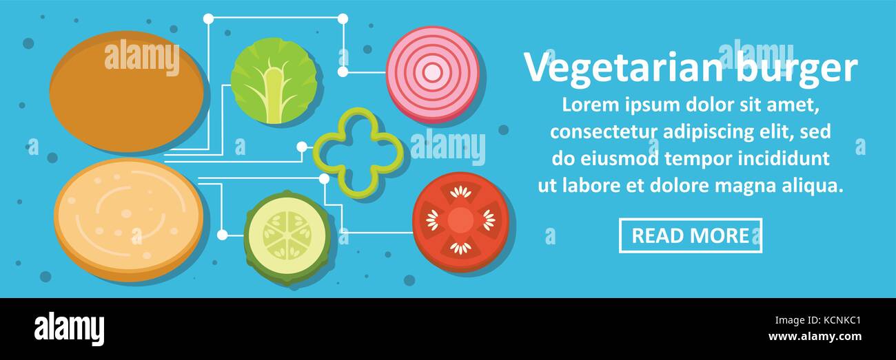 Vegetarian burger banner horizontal concept Stock Vector