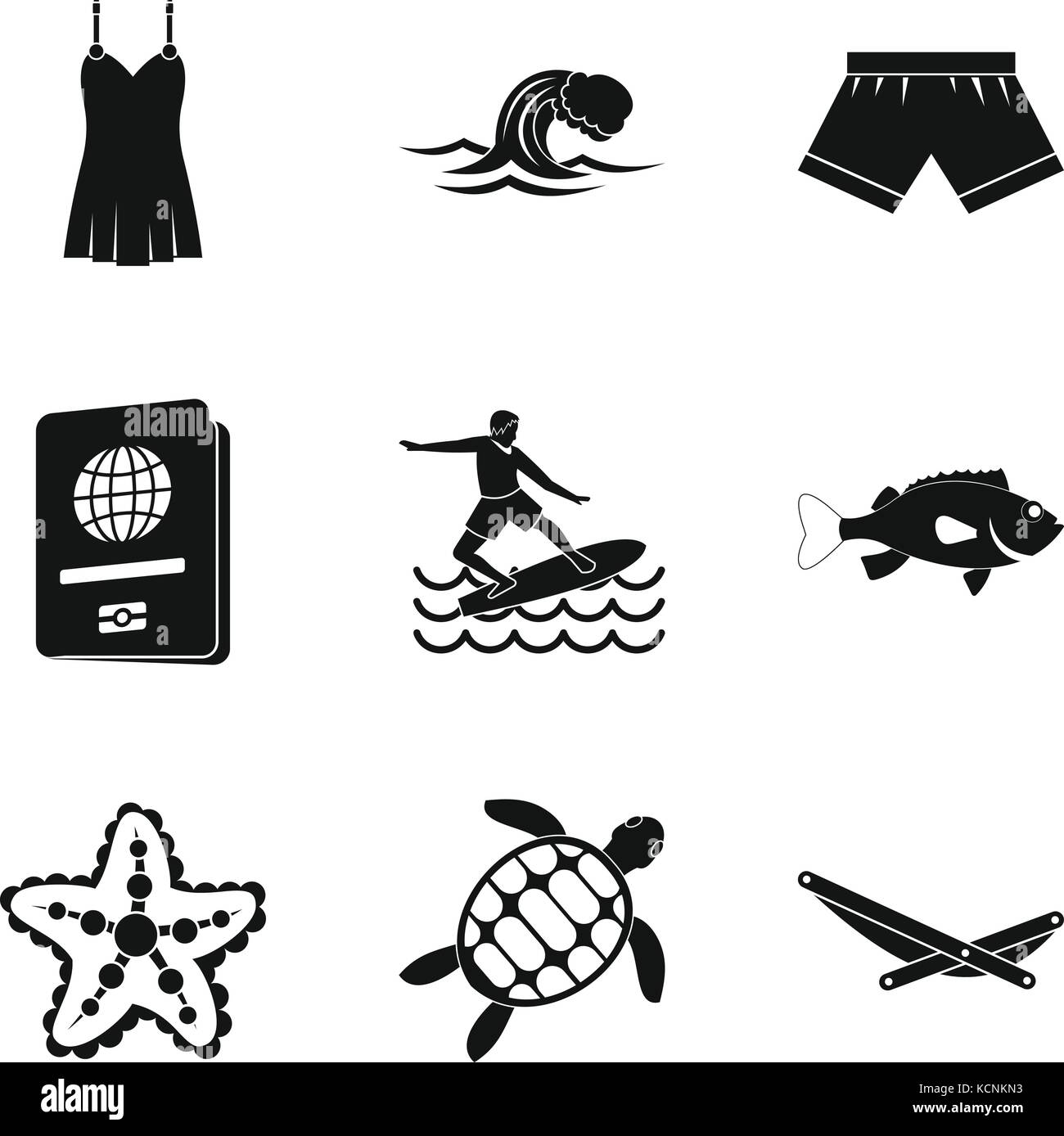 Marine fauna icons set, simple style Stock Vector Image & Art - Alamy