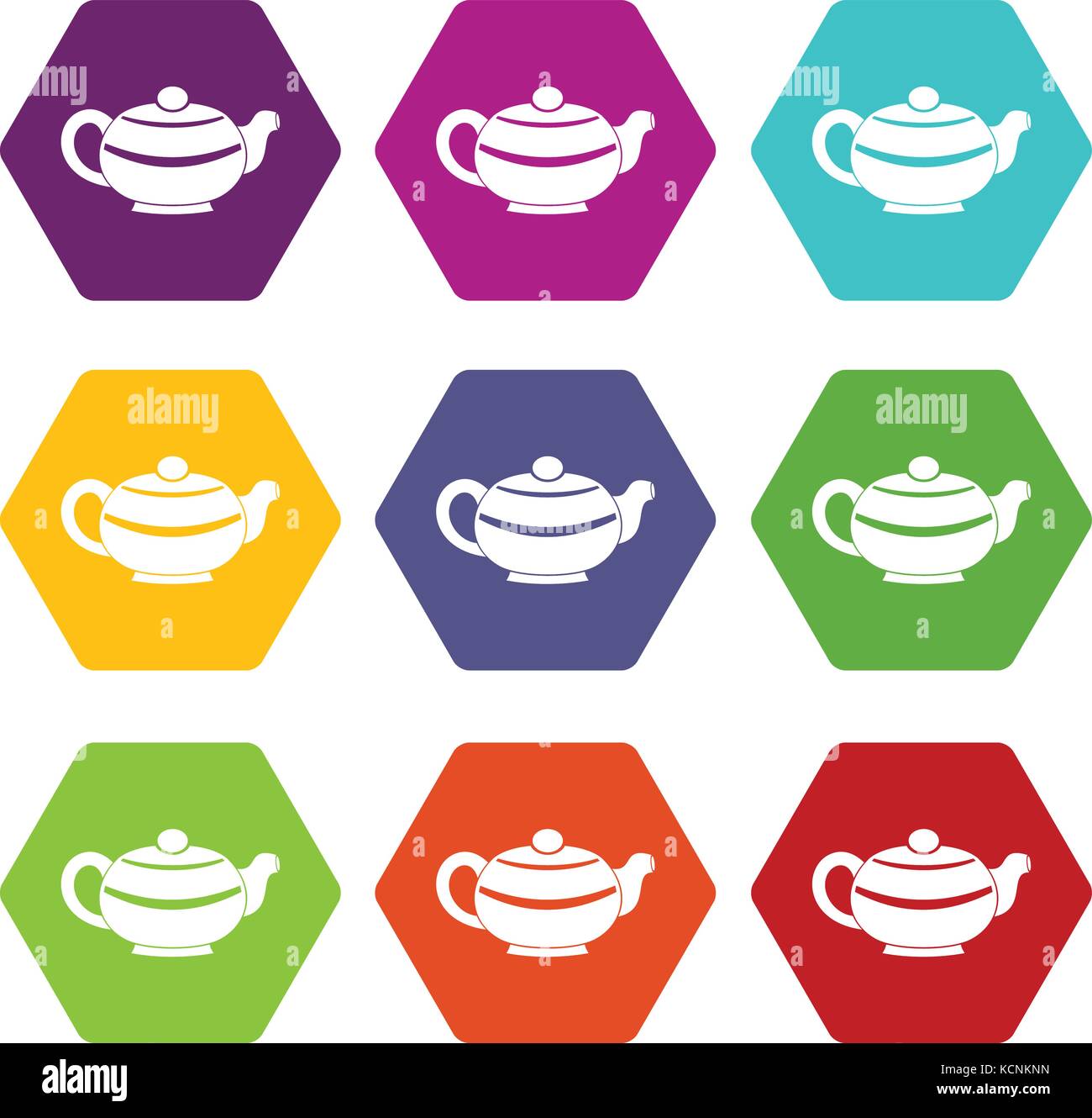 Chinese teapot icon set color hexahedron Stock Vector Image & Art Alamy