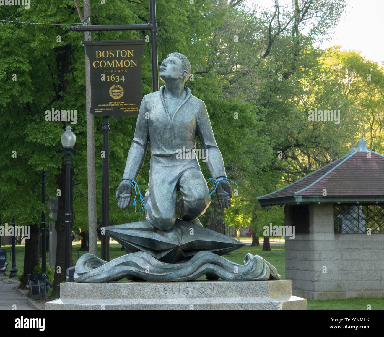 Religion statue in Boston Common Stock Photo Alamy