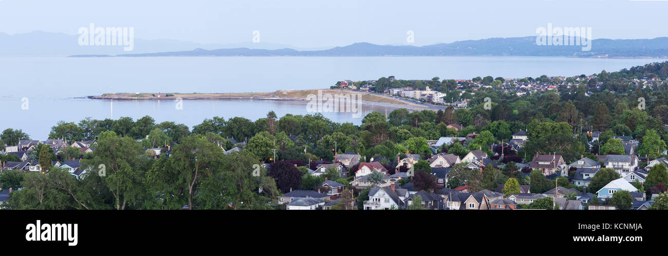 Scenic of view overlooking Clover Point and Victoria from Gonzales ...