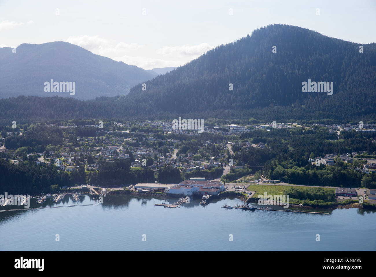 Aerial of Prince Rupert, British Columbia, Canada Stock Photo