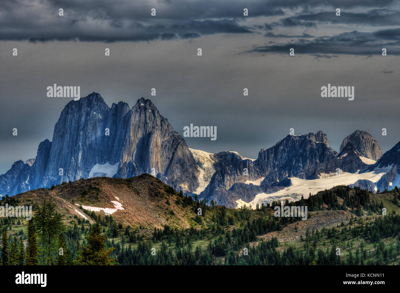 Bugaboos from Echo Lake, Kootenay region, BC, Canada Stock Photo Alamy
