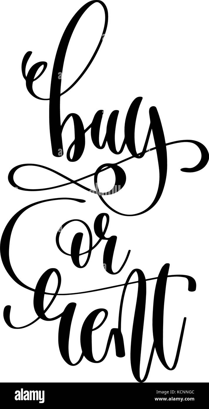 buy or rent - hand lettering inscription Stock Vector Image & Art - Alamy