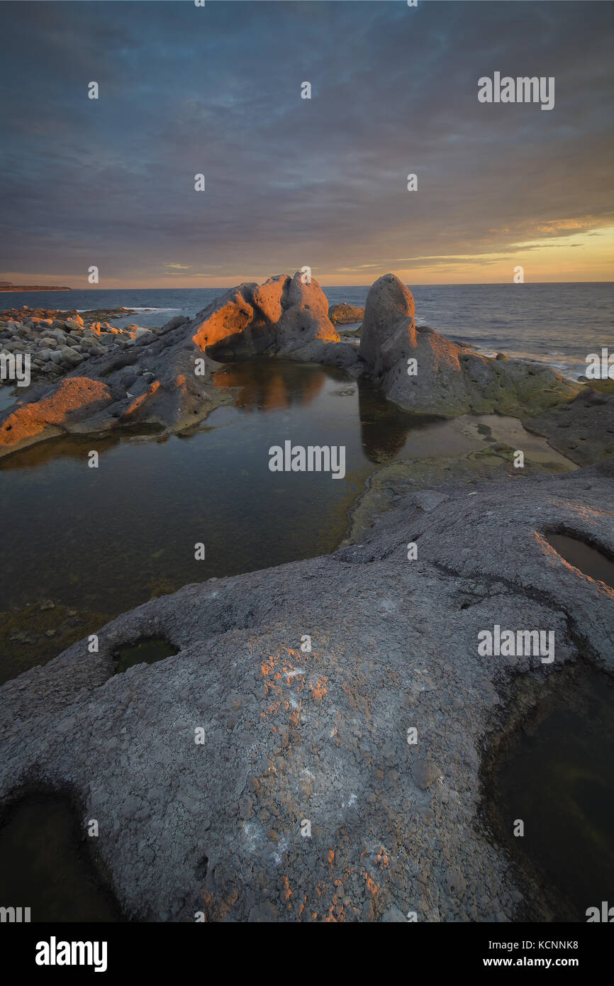 Unique rock formation, Sunset over the Gulf of ST Lawrence, Daniel's