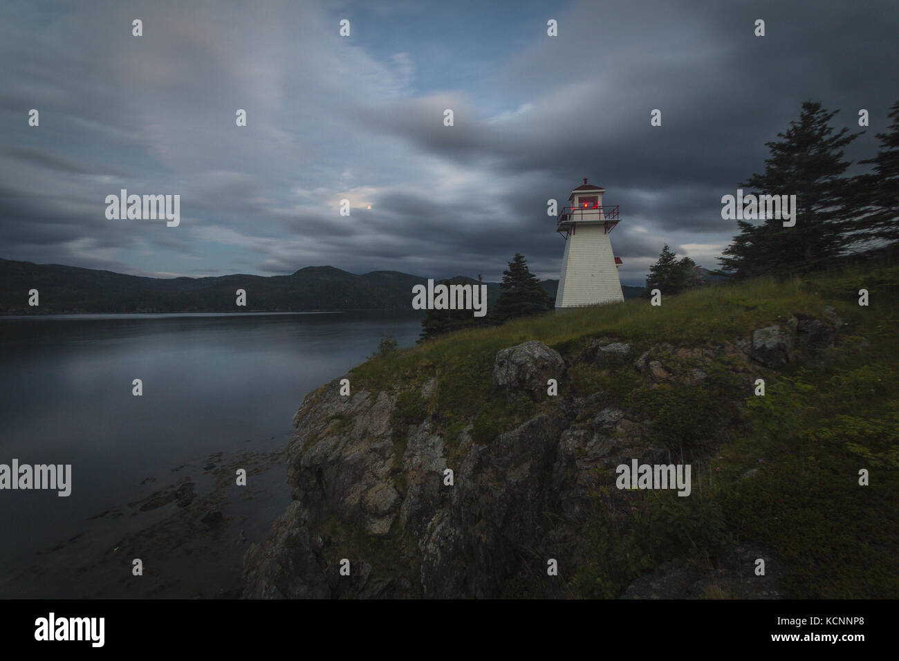 Twilight,  Woody Point, Gros Morne National Park, Newfoundland & Labrador Stock Photo
