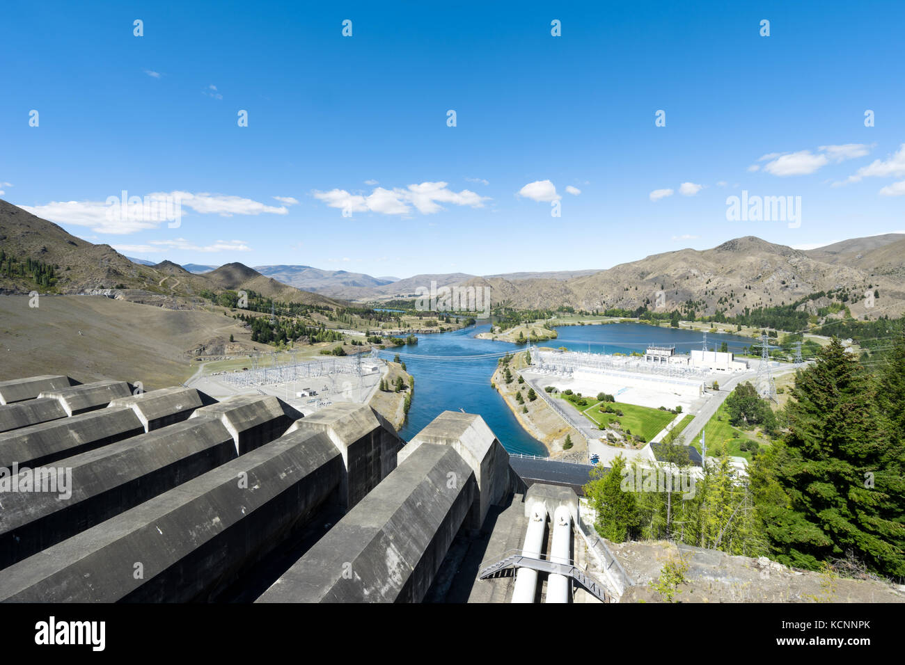architecture of hydroelectric generation plant in new zealand Stock