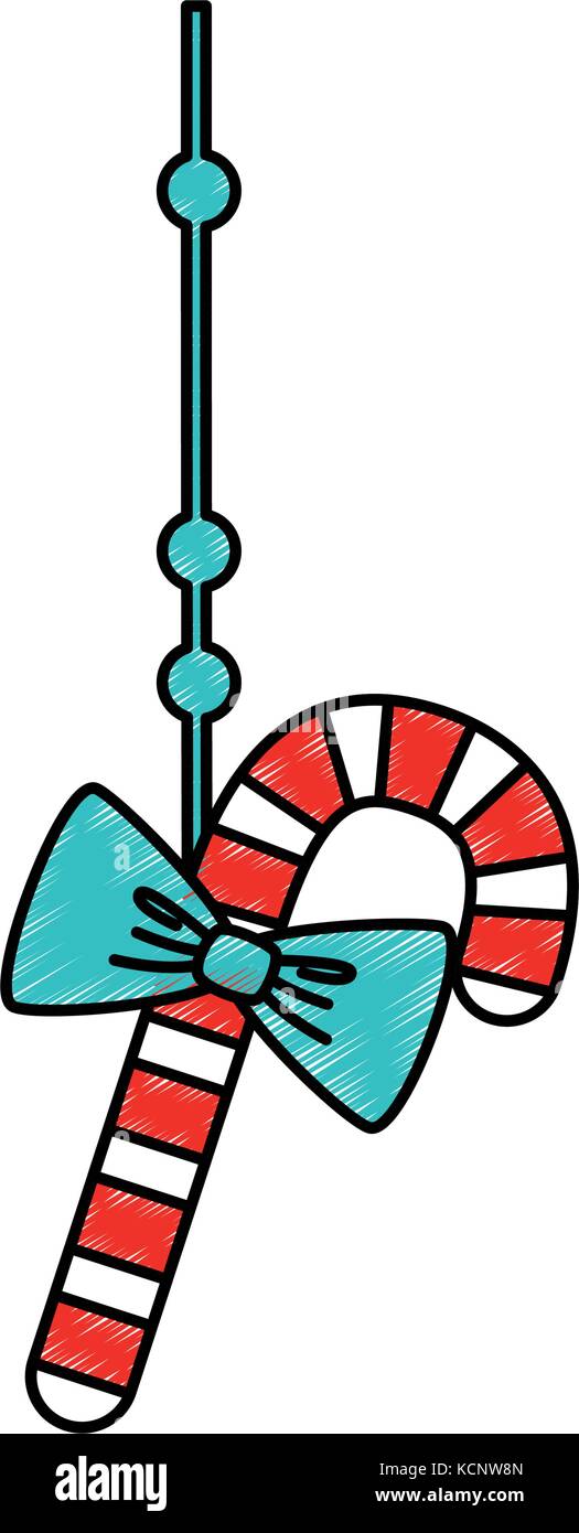 merry christmas cane with bow vector illustration design Stock Vector ...