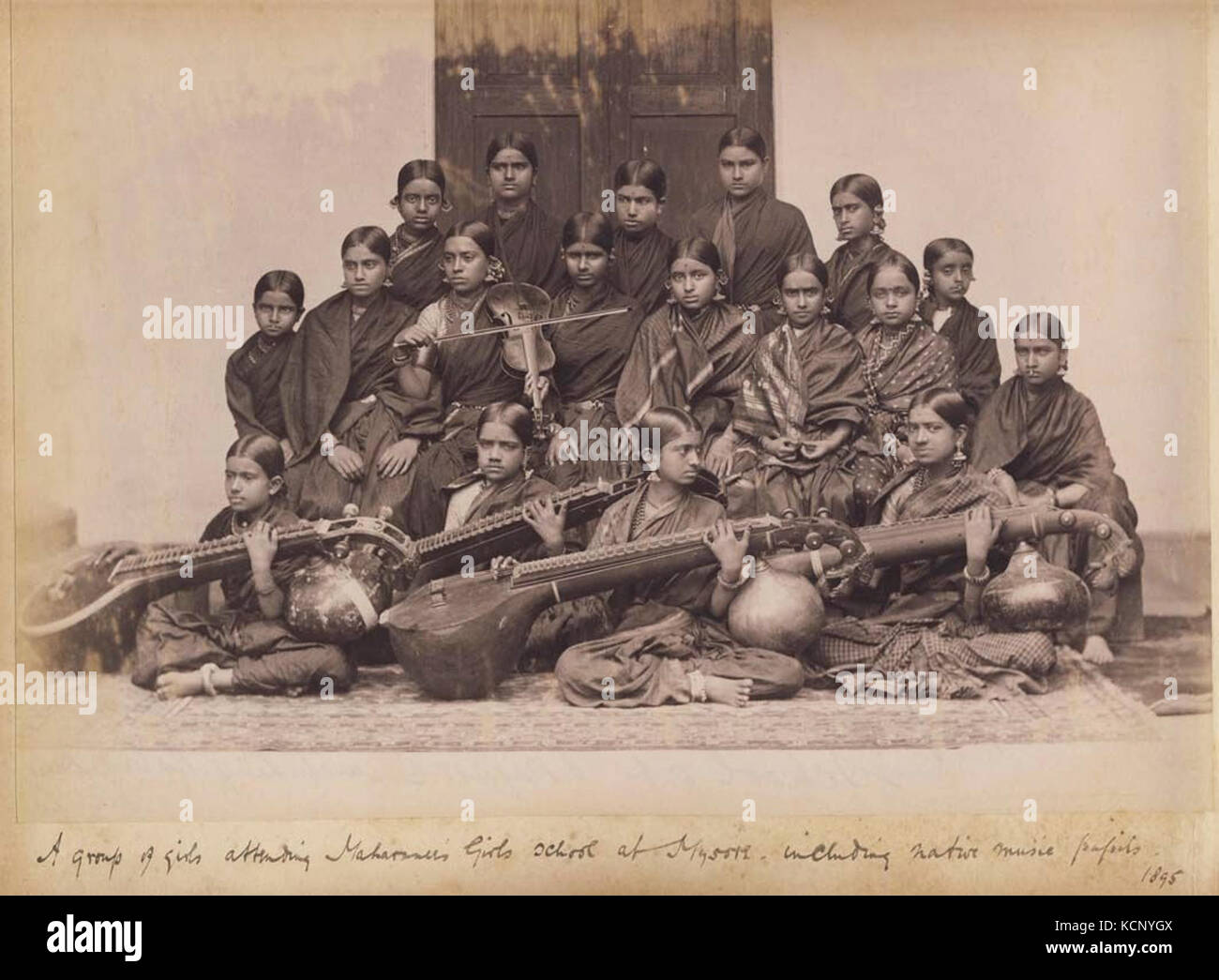 Group of Girls of a Music School Mysore, c1890 Stock Photo Alamy