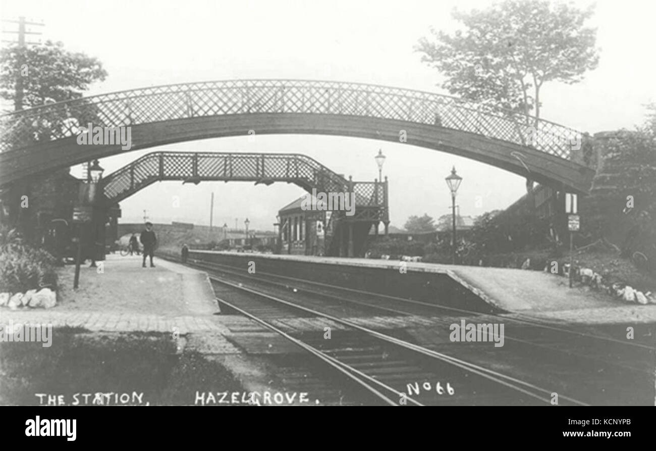 Hazel Grove railway station c.1890 Stock Photo Alamy